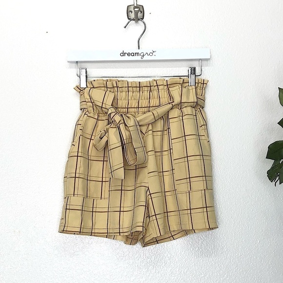 Grace Karin Checkered Paper Bag Shorts - Picture 1 of 6